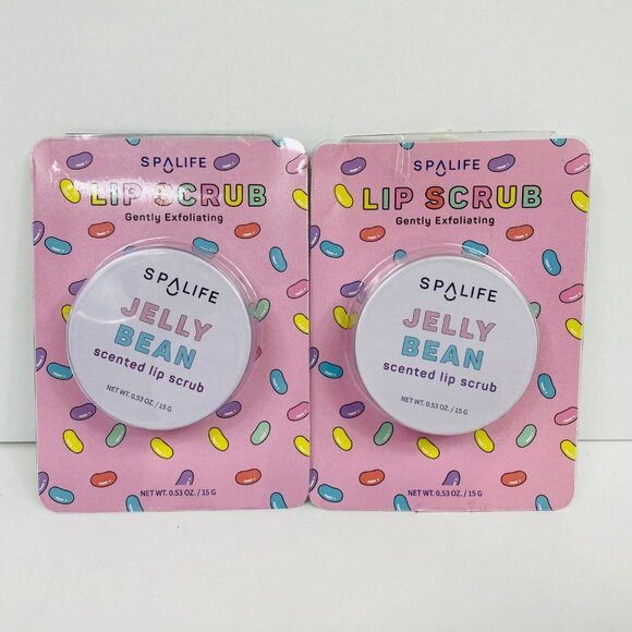 SpaLife Jelly Bean Scented Lip Scrub - Exfoliating & Moisturizing 0.53oz (2-Pk) - Picture 3 of 4